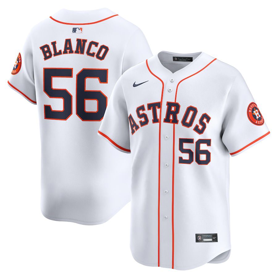 Men Houston Astros #56 Ronel Blanco Nike White Home Limited Player MLB Jersey
